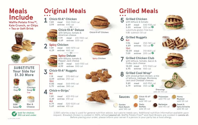 Chick Fil A Breakfast Menu with Prices