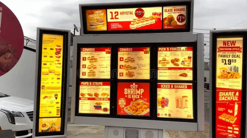 krystal menu with prices